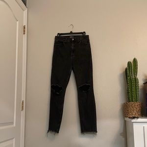 Abercrombie black distressed jeans